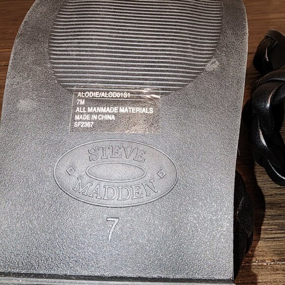 STEVE MADDEN Women's Hilary Braided Sandals Black 7M - Picture 8 of 9